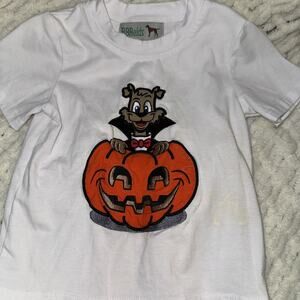 BB Reids Vampire Dog Pumpkin Applique Size 12-18 months Boutique